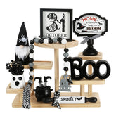 SYNCVIBE ensemble 8 pièces sur plateau à étages apportant ambiance Halloween farmhouse