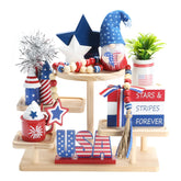 SYNCVIBE vue de face du plateau à étages décoré apportant charme patriotique