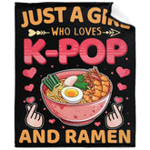 Tamonten plaid face recto montrant le design K‑Pop et ramen et apportant style