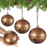 Tandefio lot de trois cloches dorées vieilli pour mise en scène élégante