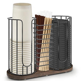 Tanggiteck vue de face sur socle bois, rangement esthétique et stable