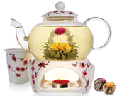 Teabloom théière face avant en verre, design visible et élégant