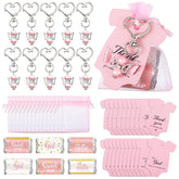 Teling face avant boîte ensemble rose montrant la présentation élégante