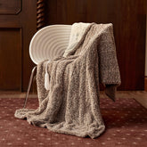 Templewet plaid chauffant face avant marron montrant chaleur et confort