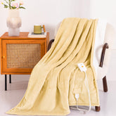 Templewet plaid chauffant face avant montrant la couleur jaune et le style confortable