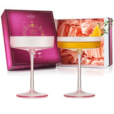The Wine Savant coupe face avant rose, élégance pour présentation