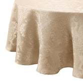 Threadmade nappe ovale taupe posée sur table, élévation élégante