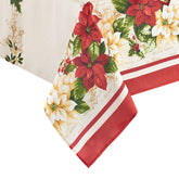 Threadmade nappe face avant motif poinsettias pour décoration festive
