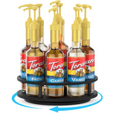 THYGIFTREE porte-sirop de face montrant neuf bouteilles, organisation rapide