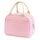 TIFFYONEK sac déjeuner avant rose rayé style et organisation