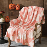 Tingjoo plaid face avant avec motifs fantômes rose pour une décoration festive