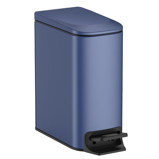 TIPGO corbeille bleu marine posée devant lavabo pour gain d'espace