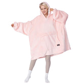 Tirrinia vue avant du sweat oversized rose montrant coupe et chaleur