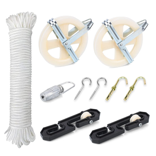 TooTaci kit corde à linge vue frontale montrant tous les composants et robustesse