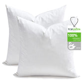 TOPGREEN insert coussin 22x22 face visible, finition nette et plumes bien réparties