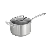Tramontina vue avant de la casserole 4 qt montrant la finition inox durable