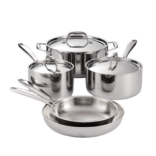 Tramontina ensemble 8 pièces montrant toutes les casseroles, polyvalence garantie