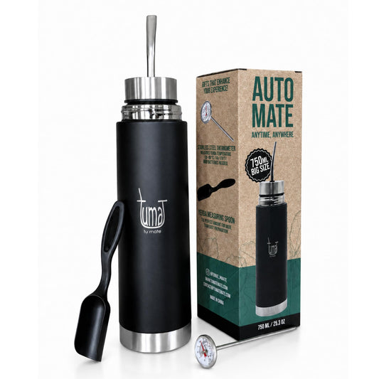 TUMA TU MATE vue avant de la bouteille mate prête à boire, pratique