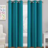 Turquoize rideau face lot de deux montrant couverture complète