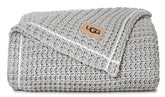 UGG plaid Luna chambray gris vue entière apportant confort décoratif