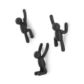 Umbra Buddy lot de 3 crochets noirs, design ludique et gain de place
