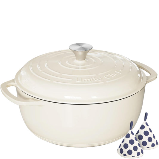Umite Chef vue frontale de la cocotte crème, design élégant et pratique