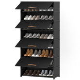 UNITSTAGE armoire face ouverte montrant 36 paires, optimise l'espace