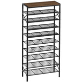 UNITSTAGE vue de face du meuble à chaussures avec plateau bois, gain d'espace