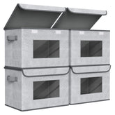 Univivi boîte de rangement face avant montrant design gris et couvercle propre