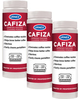 Urnex Cafiza emballage avant montrant format 566 g et usage professionnel
