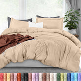 Utopia Bedding housse devant beige montrant design épuré et harmonisation facile