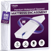 Utopia Bedding vue avant du protège-matelas King offrant protection intégrale