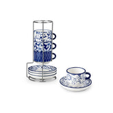vancasso ensemble complet de 4 tasses et soucoupes pour gain de place