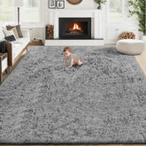 VECARF tapis 8x10 face recto montrant couleur grise et design moderne, apporte confort