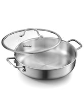 VEDNHOL poêle avec couvercle vue avant montrant robustesse et ergonomie
