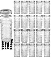 VERONES jarres frontales montrant 12 oz et qualité épaisse pour conservation
