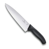 Victorinox couteau de chef face montrant la lame droite et polyvalence de coupe