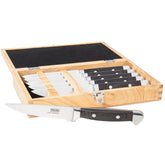Viking coffret face montrant les six couteaux, présentation élégante et pratique