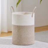 VIPOSCO vue de face du panier tressé blanc marron bénéfice rangement élégant
