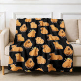 virudhaka couverture capybaras face avant motif adorable et confort