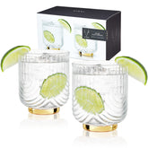 Viski verre face avant montrant design art déco et élégance