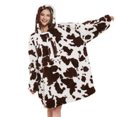 Viviland face avant montrant le motif vache et coupe surdimensionnée