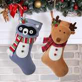 VOREFF chaussette face montrant le motif et le volume, décoration festive