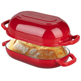 VORRINGARD face avant de la cocotte rouge utile pour cuisson uniforme