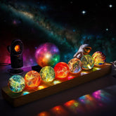 vskikris coffret devanture avec socle lumineux et sept sphères, belle présentation cadeau