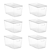 Vtopmart vue avant du bac XL transparent montrant l'étiquette et le design pratique