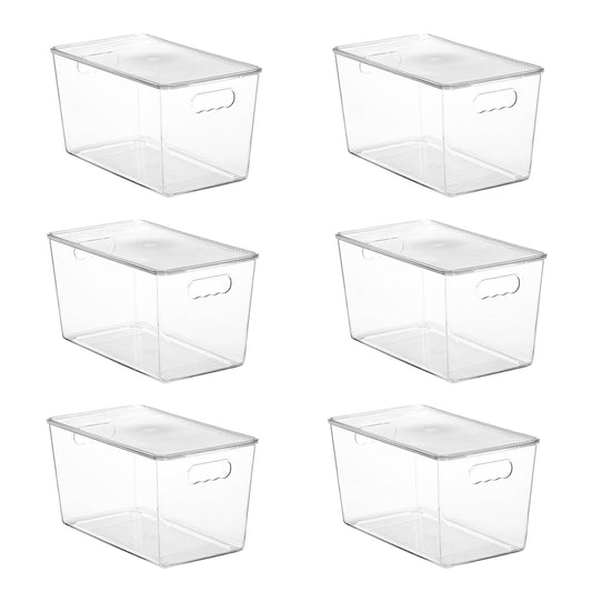 Vtopmart vue avant du bac XL transparent montrant l'étiquette et le design pratique