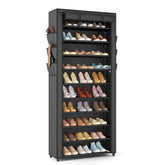 VTRIN vue de face du meuble chaussures 10 niveaux montrant grande capacité