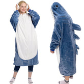Waitu couverture-hoodie face avant montrant look requin et confort