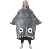 Waitu plaid capuche requin vue avant montrant confort et style